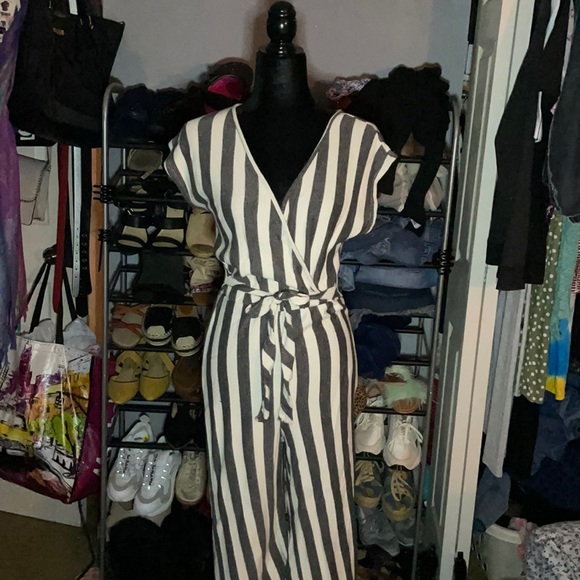 Pants - Color is White pearl with gray V neck pretty low